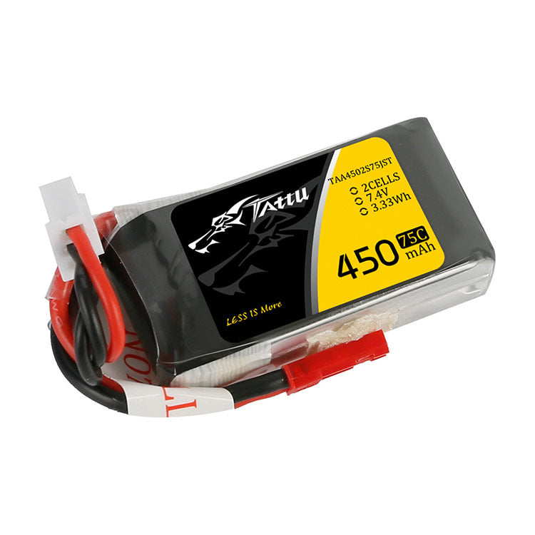 Tattu 450mAh 7.4V 75C 2S1P Lipo Battery Pack With JST-SYP Plug Tattu 450mAh 7.4V 75C 2S1P Lipo Battery Pack With JST-SYP Plug